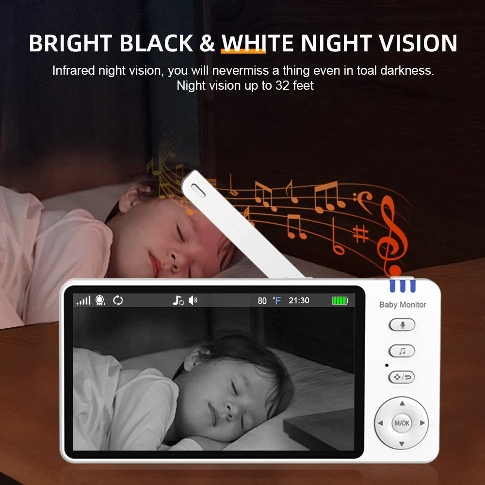 Smart Baby Monitor Camera Two Way Talk – 360° HD Cam with Motion Sensor Ideal for Newborns & Pets