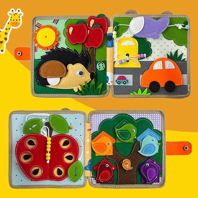 Montessori Sensory Giraffe Story Book | Interactive, Travel-Friendly & Ideal for Early Learning and Fine Motor Skill Development