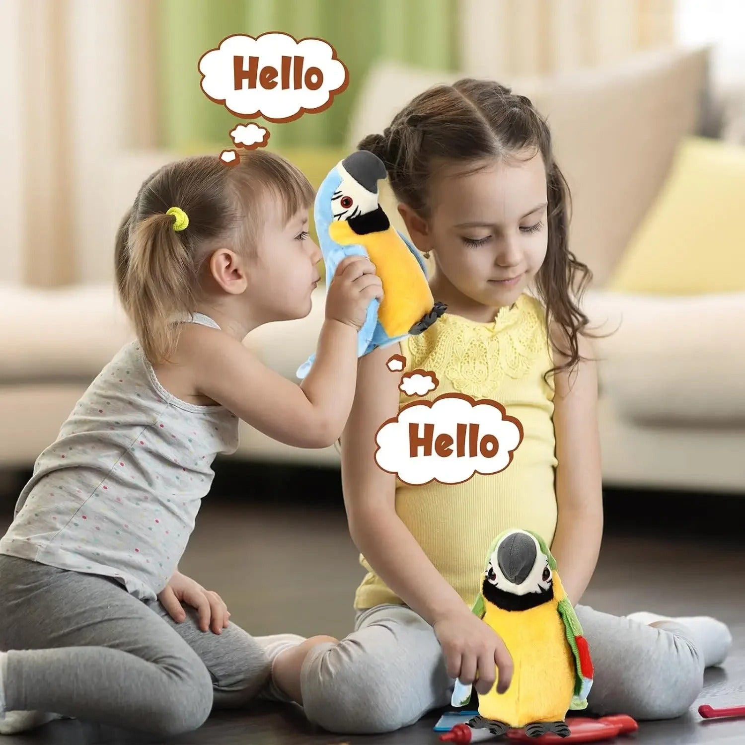 Talking and Music Playing Parrot Kids Toy | Educational, Stress-Relief Plush Companion for Learning and Relaxation