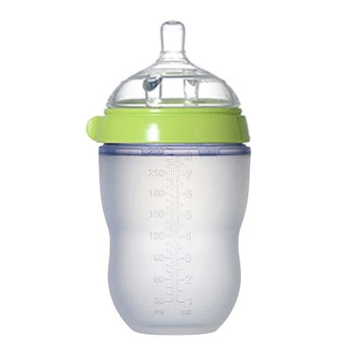 Silicone Baby Bottles – Mimics Breastfeeding for Happy Feeding