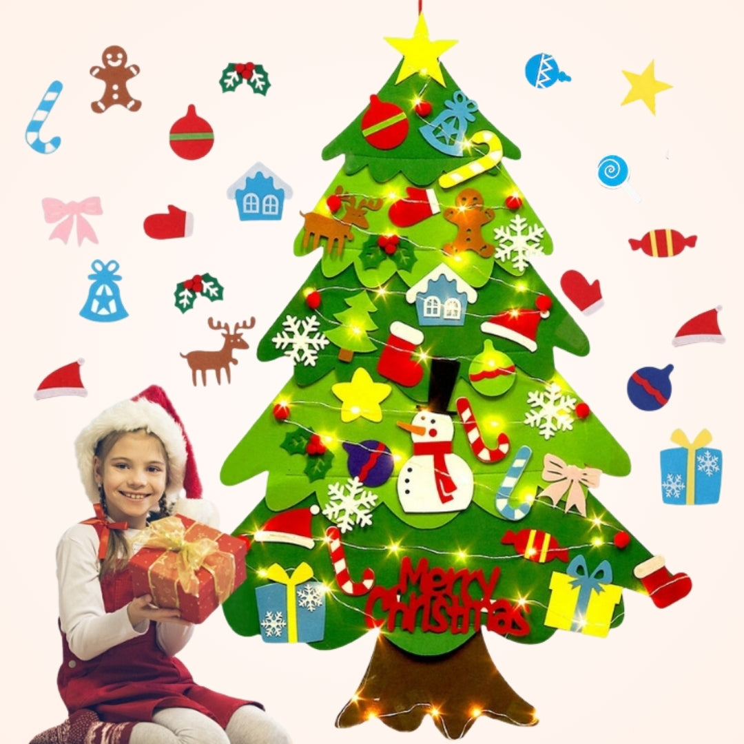 Montessori Chrismas Tree For Kids With Lights - Interactive Wall Toy For Toddlers