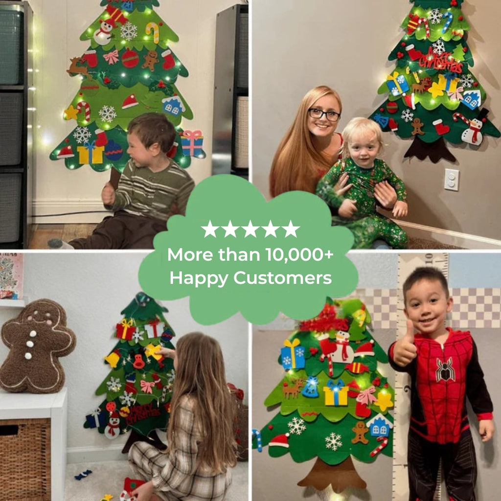 Montessori Chrismas Tree For Kids With Lights - Interactive Wall Toy For Toddlers