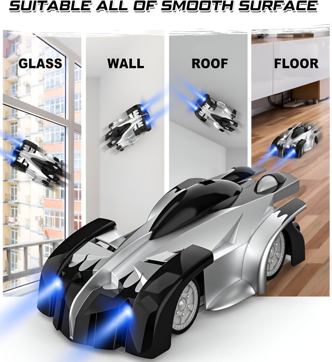 Wall Climbing Car with Remote Control  - Thrilling Gravity-Defying High-Speed Stunt Vehicle for Kids