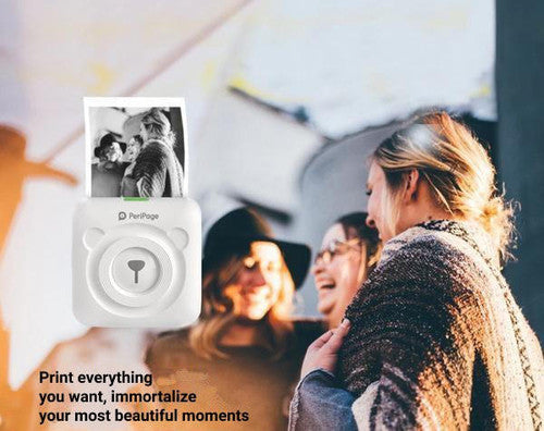 Portable Bluetooth Thermal Printer - Wireless Mobile Photo Printer for iPhone & Android, Compact Printing for Travel & Home Use