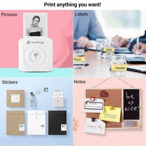 Portable Bluetooth Thermal Printer - Wireless Mobile Photo Printer for iPhone & Android, Compact Printing for Travel & Home Use