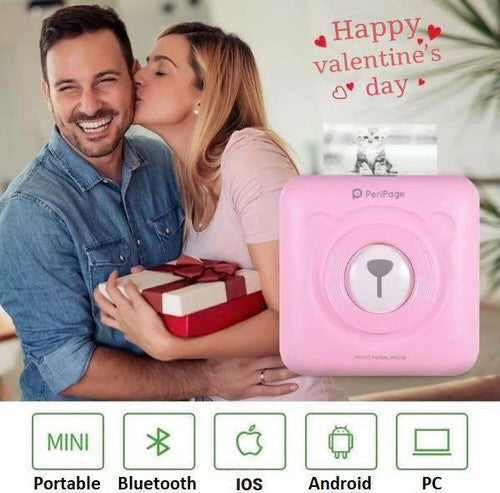 Portable Bluetooth Thermal Printer - Wireless Mobile Photo Printer for iPhone & Android, Compact Printing for Travel & Home Use