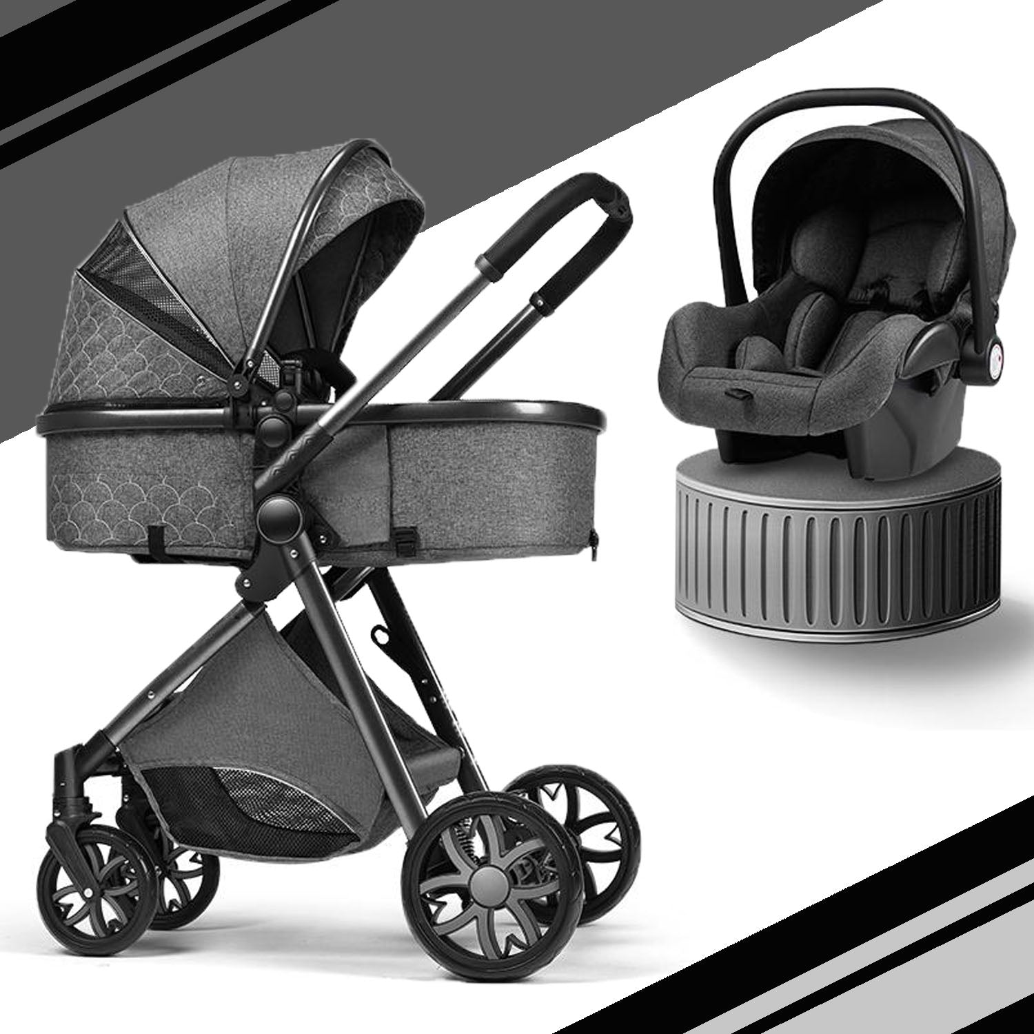 3-in-1 Baby Stroller & Car Seat Set – Travel System for Newborns with Push Chair & Infant Car Seat