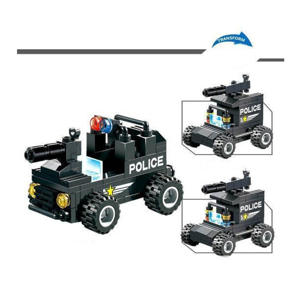 8 IN 1 Robot Aircraft Car City Police SWAT Building Block