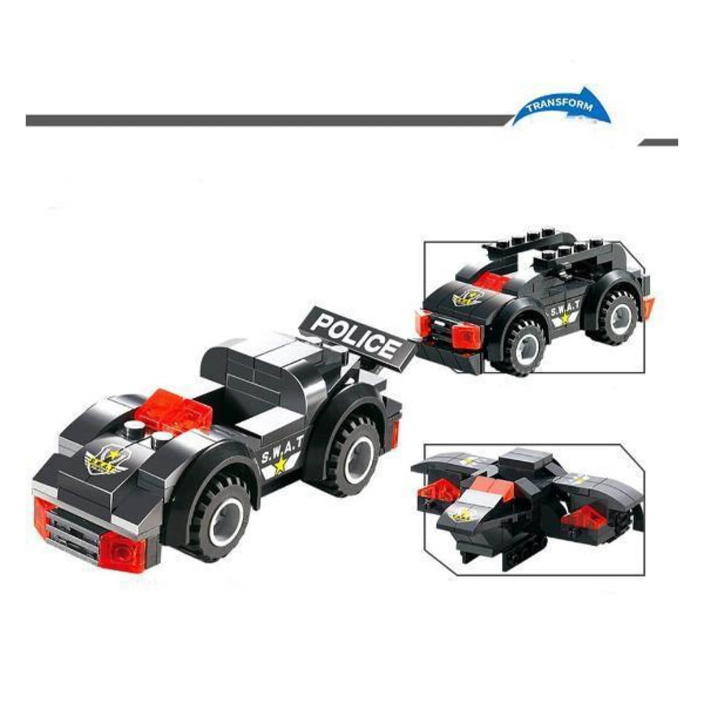 8 IN 1 Robot Aircraft Car City Police SWAT Building Block