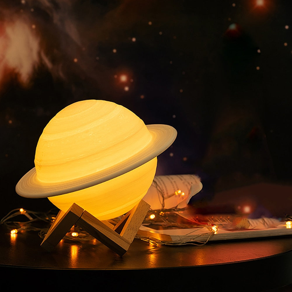 Planet-Themed LED Night Lamp – Colour-Changing Saturn Design for Kids, Bedrooms, and Unique Home Decor Ambience
