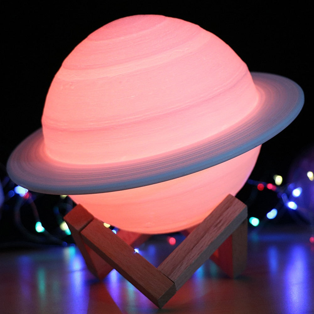 Planet-Themed LED Night Lamp – Colour-Changing Saturn Design for Kids, Bedrooms, and Unique Home Decor Ambience
