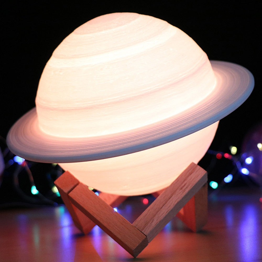 Planet-Themed LED Night Lamp – Colour-Changing Saturn Design for Kids, Bedrooms, and Unique Home Decor Ambience