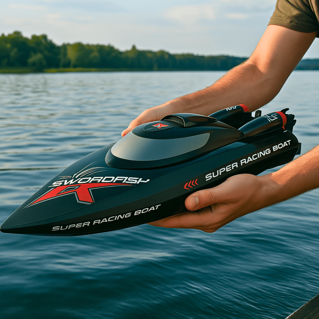 High-Speed Brushless RC Boat | 34MPH Self-Righting for Lakeside Racing & Family Fun