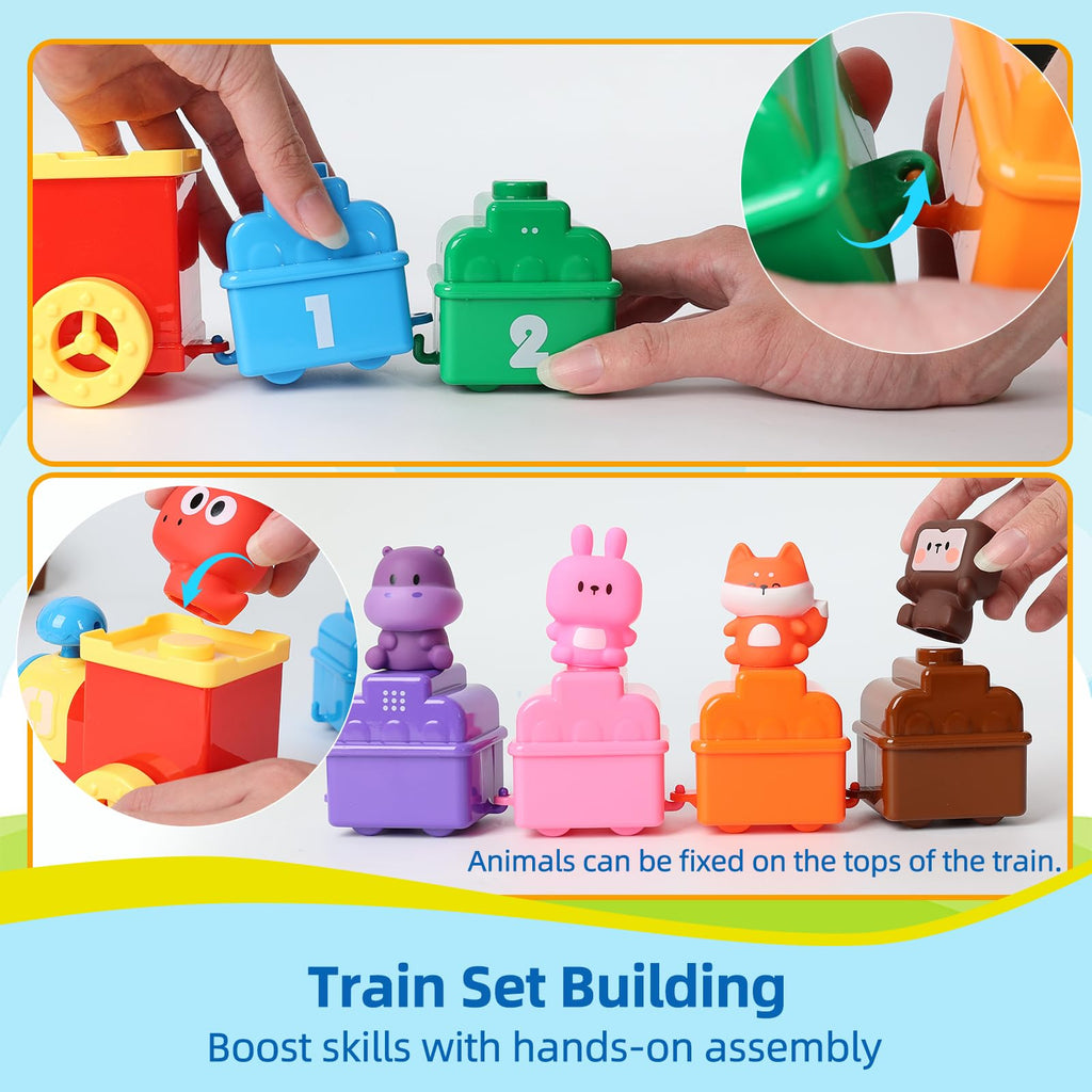 Animal Train Playset | Promotes Early Counting, Color Matching & Hands-On Learning for Kids Aged 3-5 Years