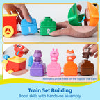 Animal Train Playset | Promotes Early Counting, Color Matching & Hands-On Learning for Kids Aged 3-5 Years