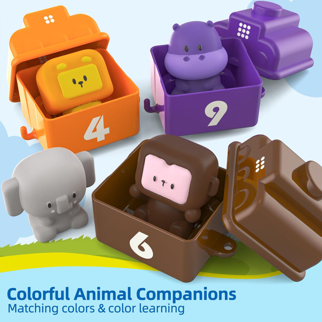 Animal Train Playset | Promotes Early Counting, Color Matching & Hands-On Learning for Kids Aged 3-5 Years