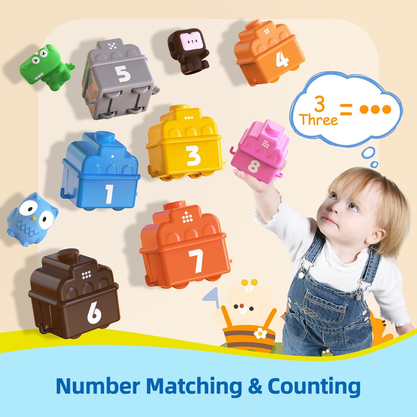 Animal Train Playset | Promotes Early Counting, Color Matching & Hands-On Learning for Kids Aged 3-5 Years