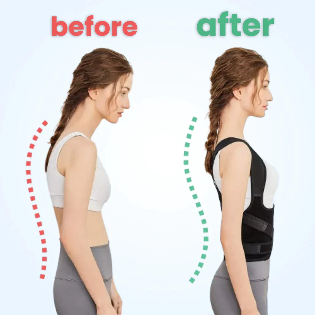 Adjustable Back Posture Corrector & Shoulder Support - Neck Brace and Back Straightener for Spine Health