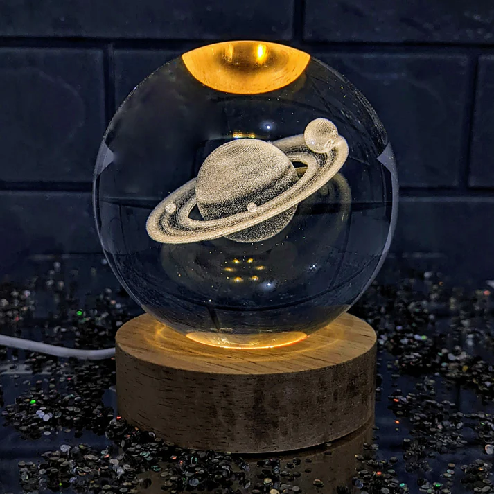 Galaxy Lamps Crystal Ball Light | USB Powered Warm Night  White Lamp | Perfect for Bedside or Kids’ Room