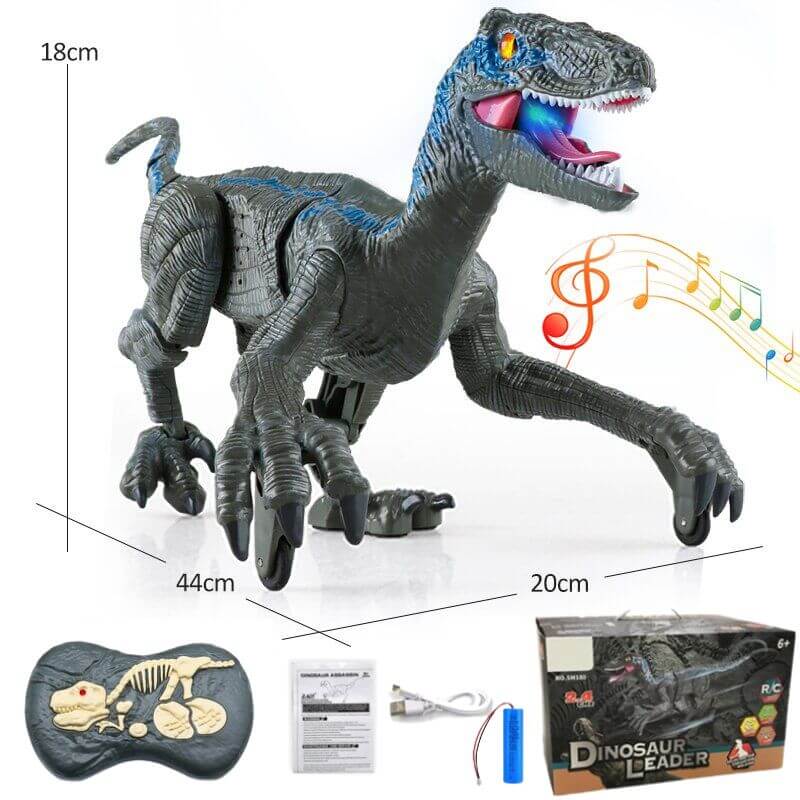 Remote Control Dinosaur Robot – Lifelike Velociraptor Toy with Sound, Lights & Realistic Movements