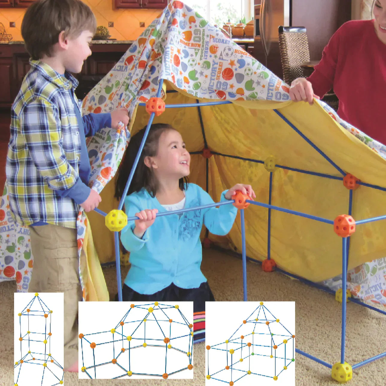 DIY Fort Kit for Kids – Build a Playhouse with 77 or 110 Pieces for Endless Fun