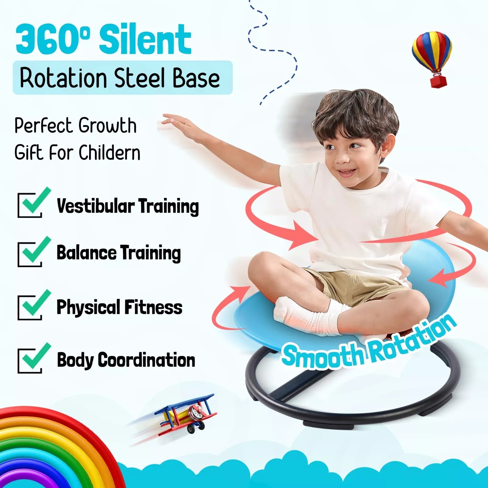 Sensory Spinning Chair for Kids – 360° Swivel Sensory Chair for Autism & ADHD | Therapy Seat for Balance & Coordination UK