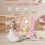 Wooden Baby Walker | 10-in-1 Activity Center with Adjustable Speed & Storage for Toddlers' First Steps and Motor Skill Development