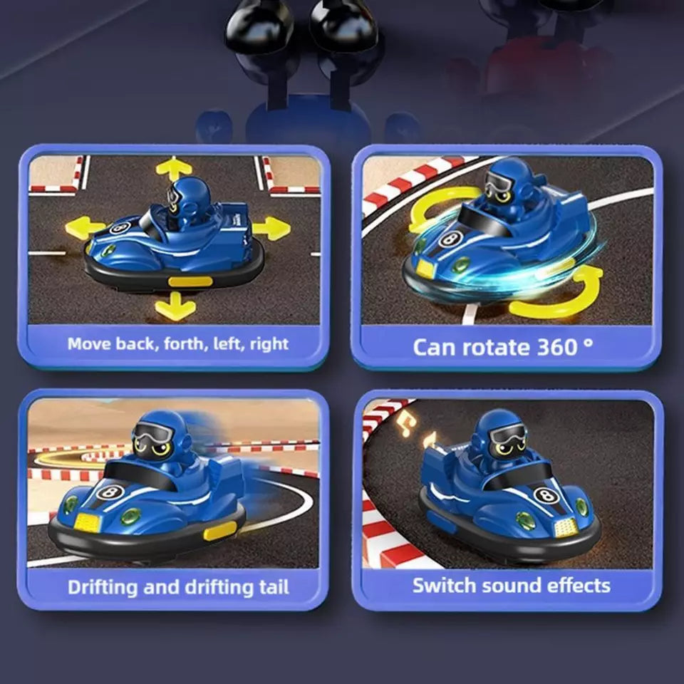 RC Bumper Car Set for Kids | Ejecting Drivers, Dual-Speed Racing & Light-Up Effects for Interactive Fun