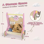 Wooden Baby Walker | 10-in-1 Activity Center with Adjustable Speed & Storage for Toddlers' First Steps and Motor Skill Development
