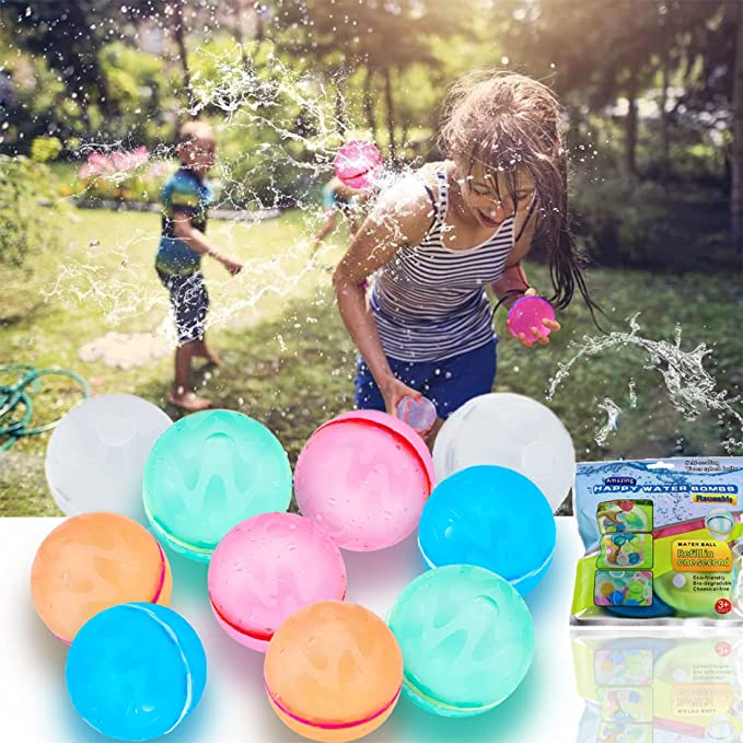 10 pcs Reusable Magnetic Water Balloons | Eco-Friendly, Easy Refill & Perfect for Summer Fun with Kids