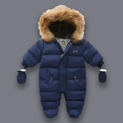 Winter Coat for Newborns and Infants - Padded Snowsuit Onesie with Fleece Lining