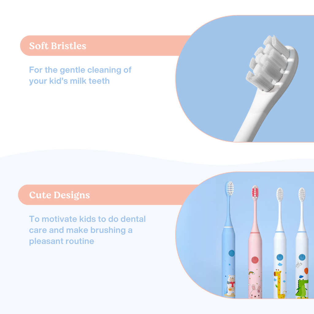 Electric Toothbrush for Kids - Rechargeable, Soft Bristles, Fun Design, Suitable for Ages 3-12