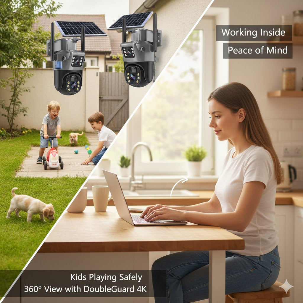 4K Wireless 360 Outdoor Security Camera | Solar-Powered, 360° Rotation & Smart Detection for Home Surveillance