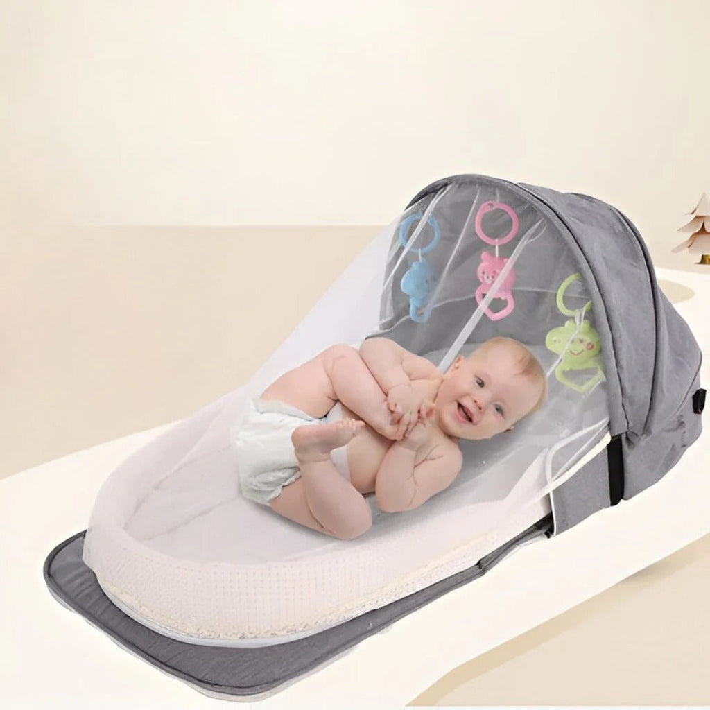 Baby Travel Cot with Mosquito Net | Lightweight, Portable & Ideal for Travel, Visits & Outdoor Use