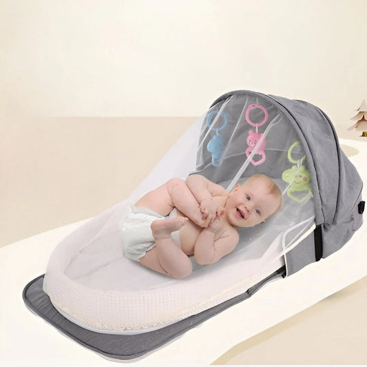 Baby Travel Cot with Mosquito Net | Lightweight, Portable & Ideal for Travel, Visits & Outdoor Use