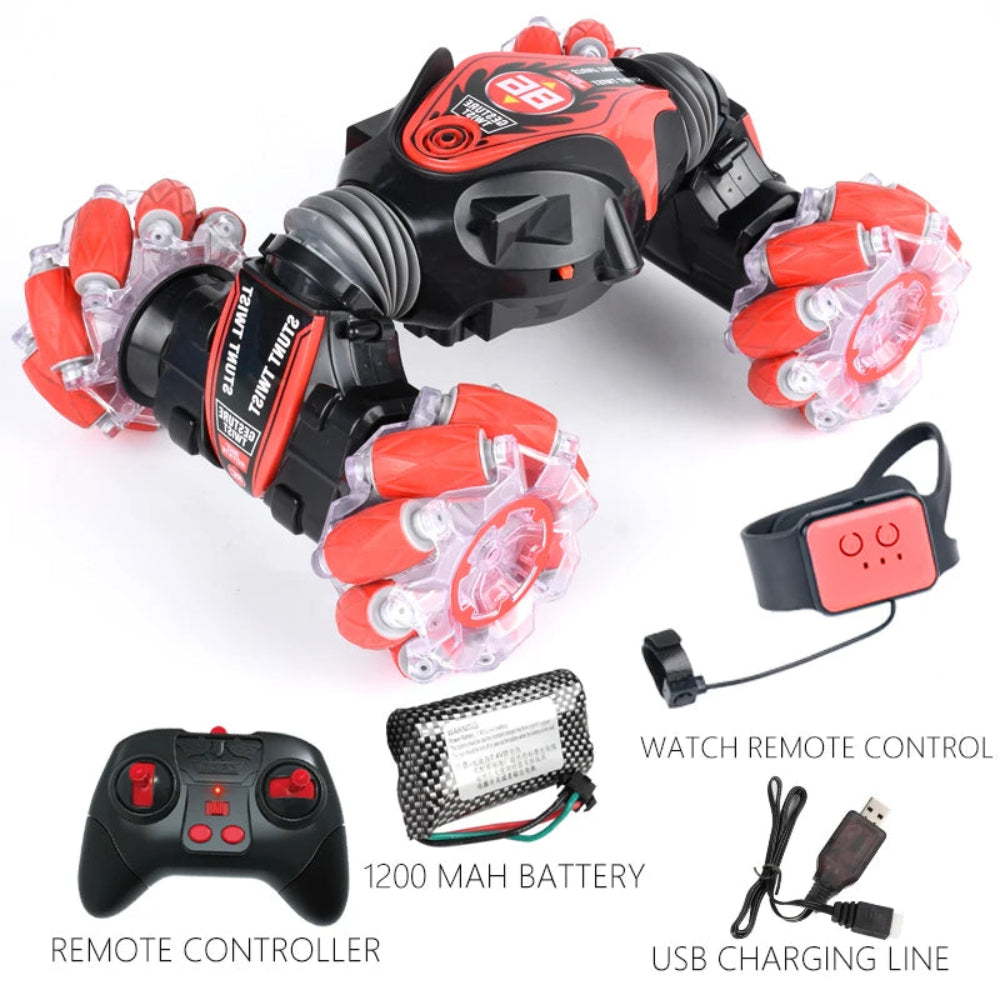 2-in-1 Remote Control Stunt Car with Hand Control & Extra Remote for Kids and Adults, Perfect for Indoor and Outdoor Play