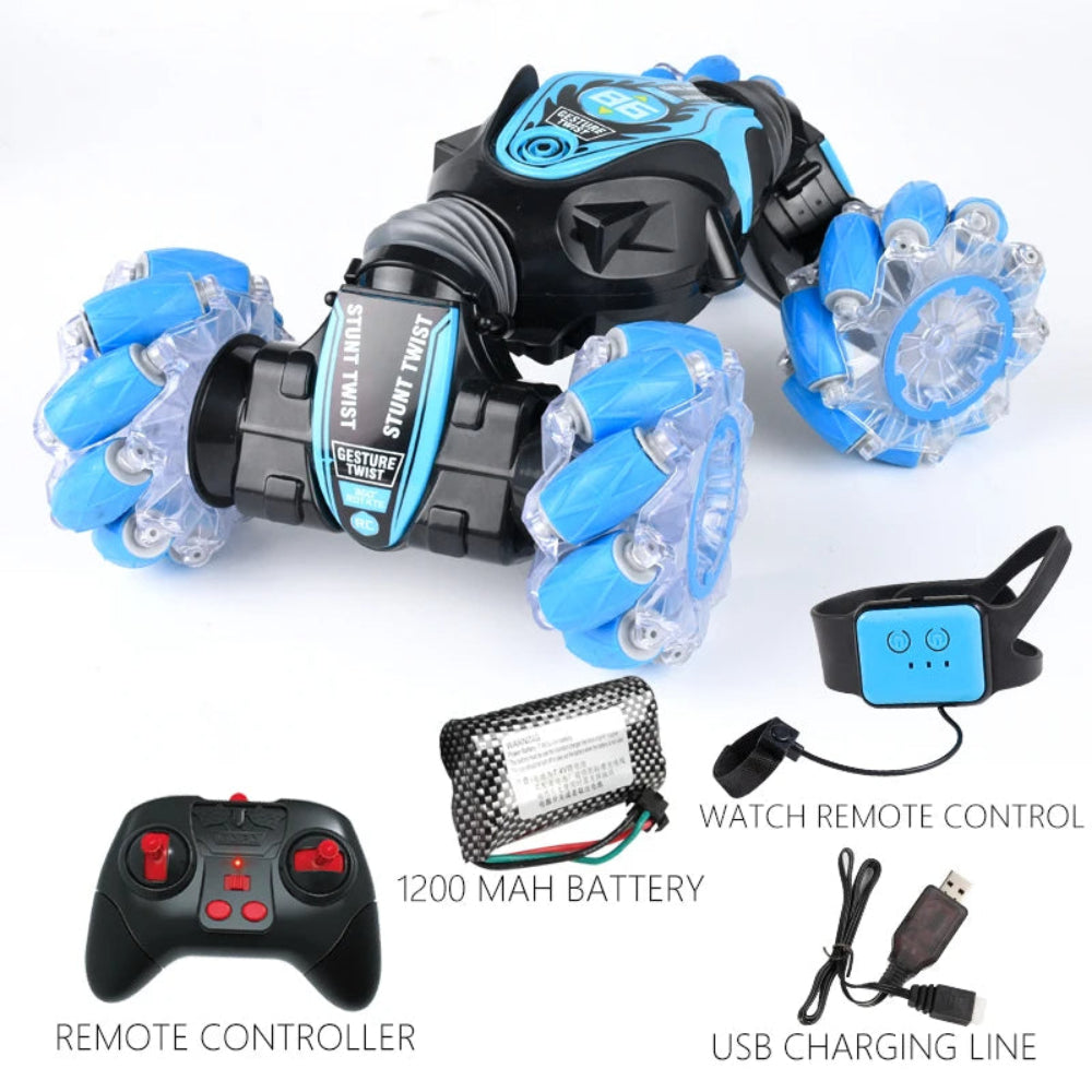 2-in-1 Remote Control Stunt Car with Hand Control & Extra Remote for Kids and Adults, Perfect for Indoor and Outdoor Play