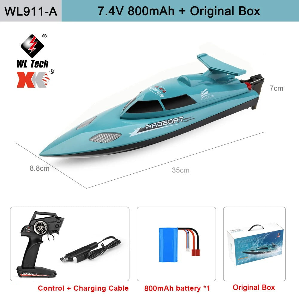 High-Speed Brushless RC Boat | 34MPH Self-Righting for Lakeside Racing & Family Fun