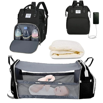 Baby Changing Backpack with USB Charging – Spacious Nappy & Diaper Bag for Baby Essentials | Baby Shower Gift for Mums & Dads UK