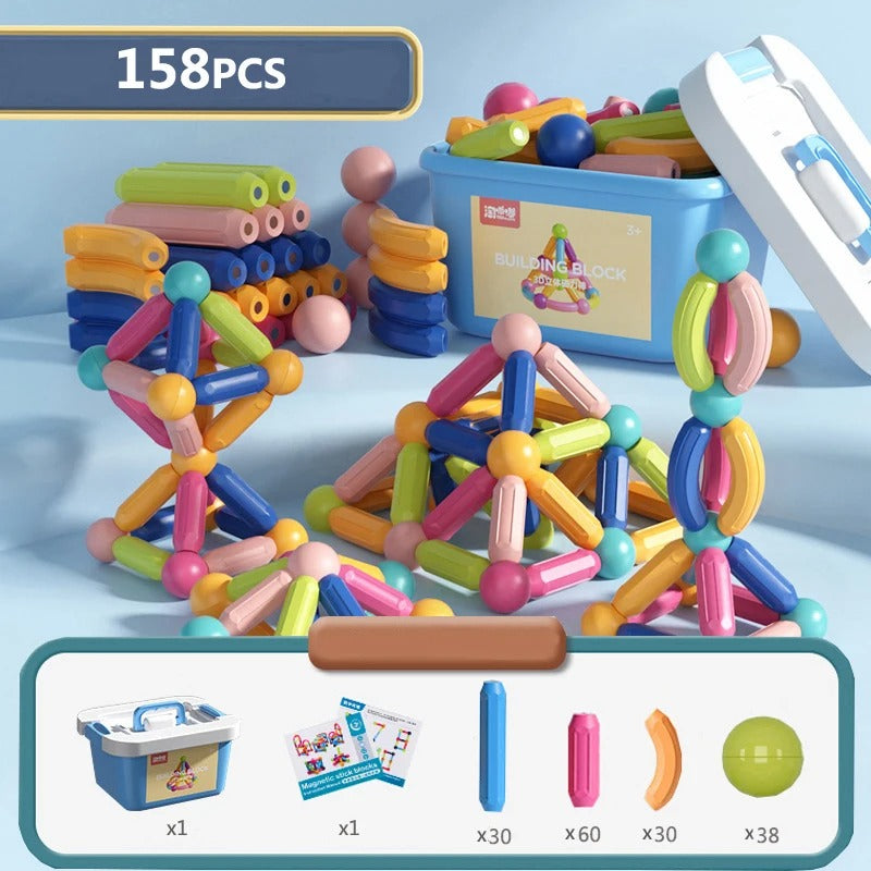 Magnetic Building Sticks Set - Creative Magnet Toys for Kids - STEM Educational Construction Toys for Imaginative Play