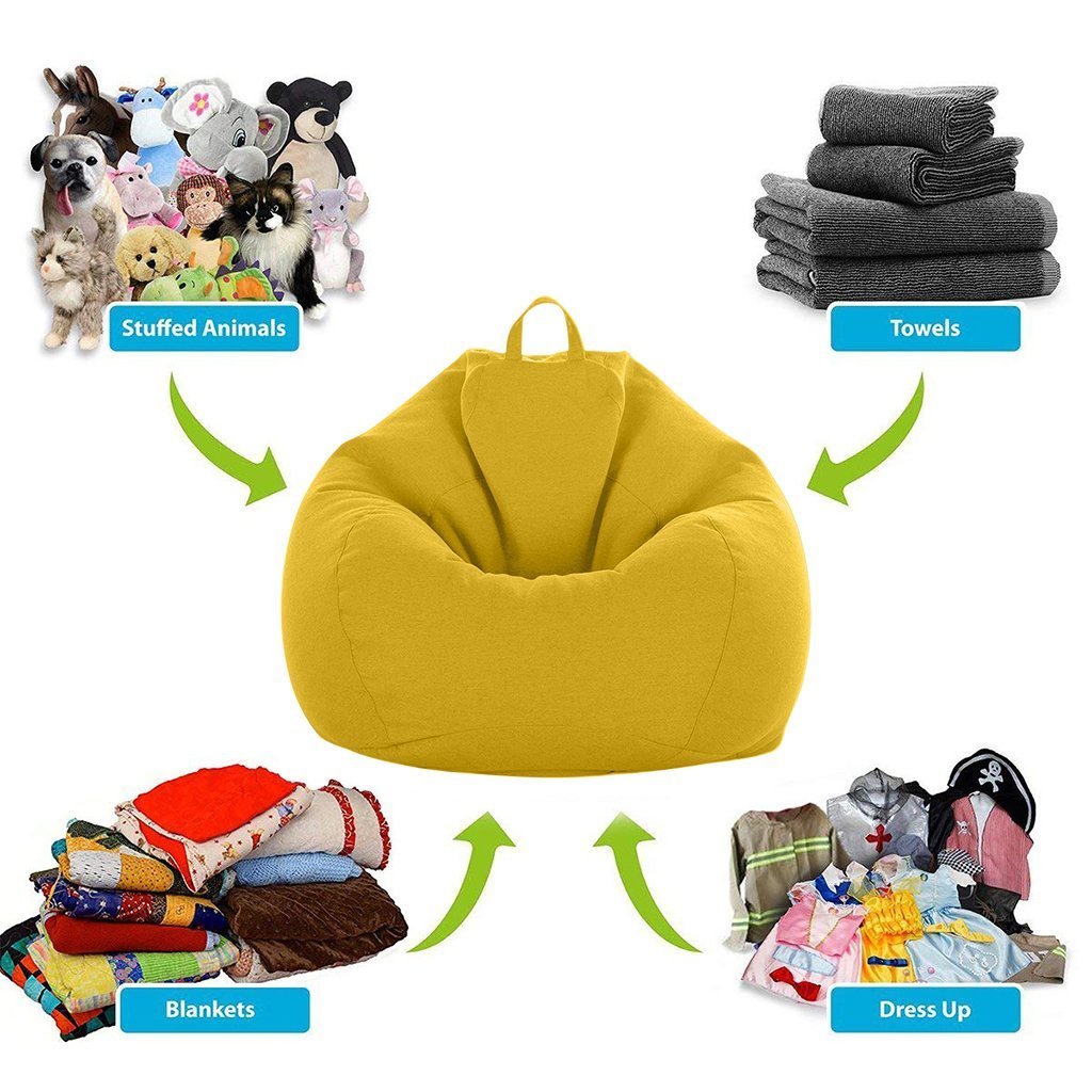 Natural Linen Beanbag Cover for Stuffed Animals