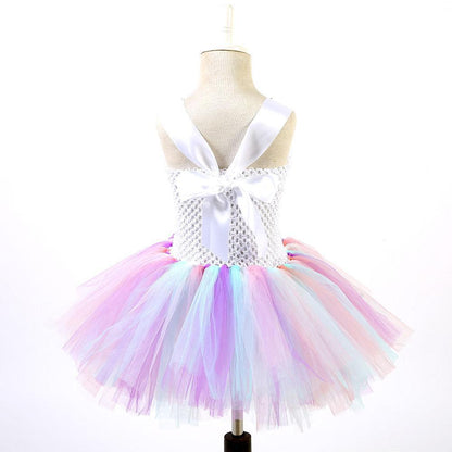 Unicorn Tutu Dress Pastel Rainbow Princess Dress for Girl