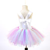 Image of Unicorn Tutu Dress Pastel Rainbow Princess Dress for Girl