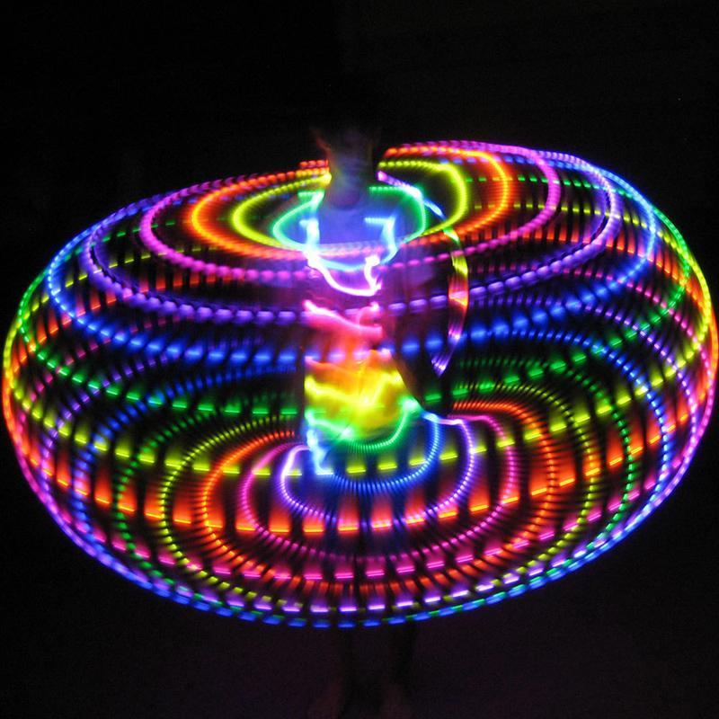 35''to 24" 24 to 10-LED Lights Glow in Dark Hula Hoop - Balma Home
