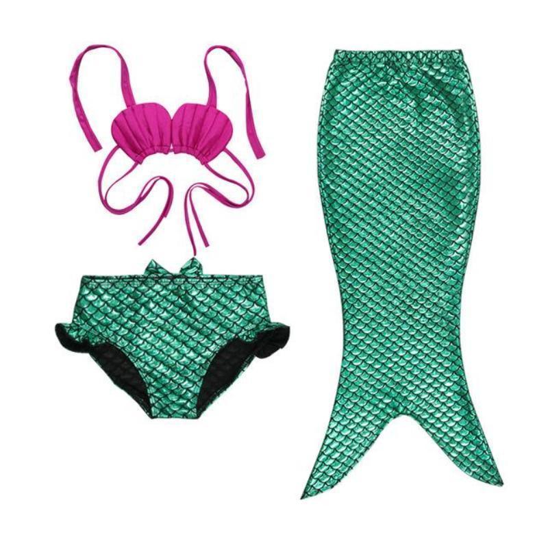 3pcs. Swimmable Mermaid Outfit For Little Girl - Balma Home