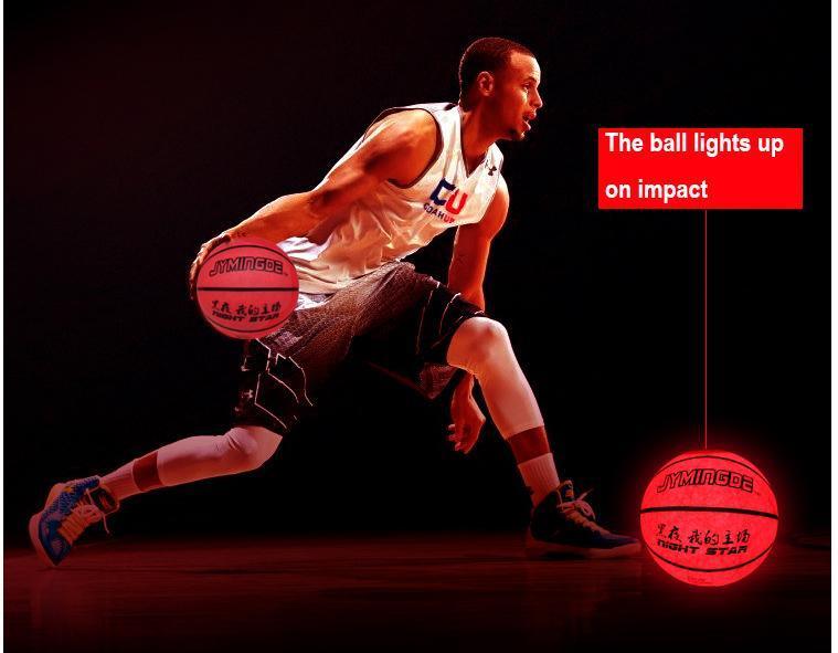 Glow In The Dark High Bright LED Light Up Basketball + Luminous Basketball Net Set - Balma Home