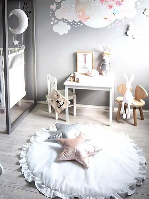 Ruffle Edging Baby Mat Rug