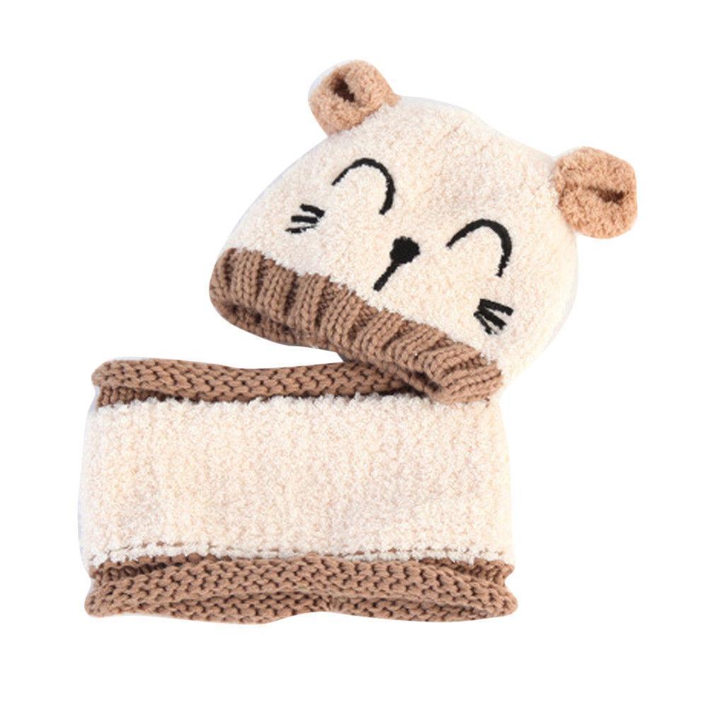 Adorable Toddler Winter Hooded Cap Scarf - Balma Home