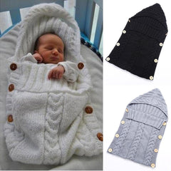 Warm Knitted Swaddle Sleeping Bag For Babies