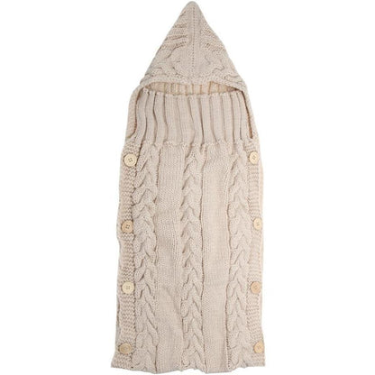 Warm Knitted Swaddle Sleeping Bag For Babies